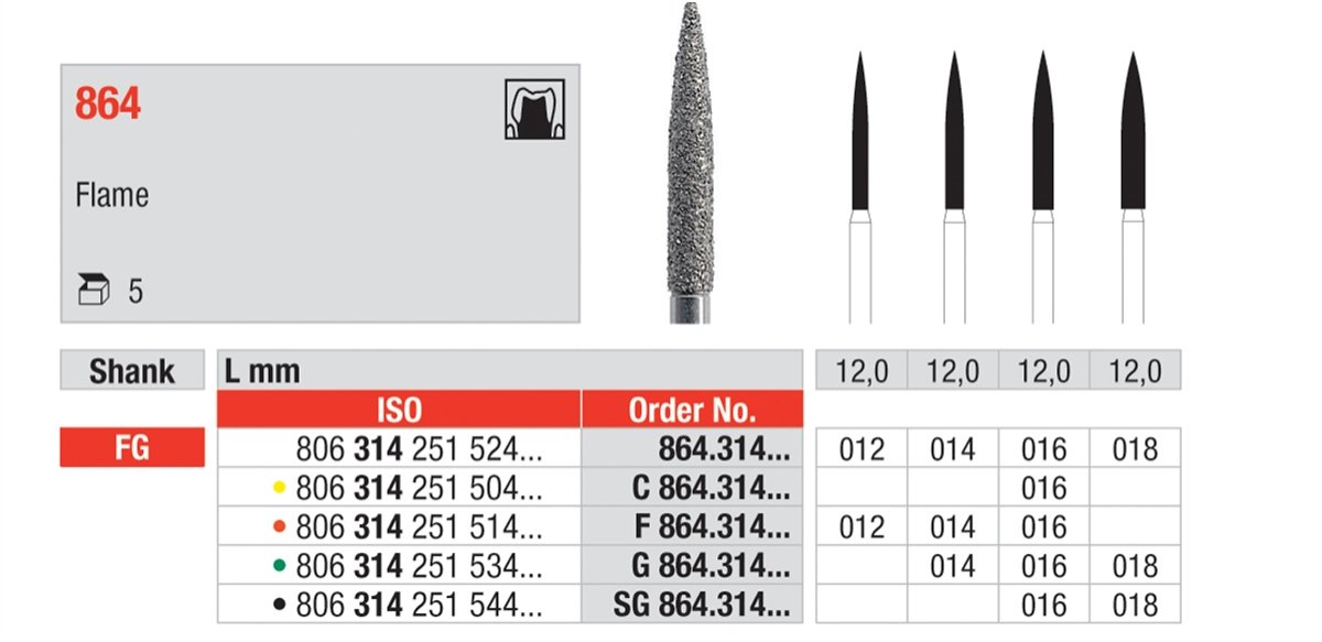 864 - Flame Diamond Bur