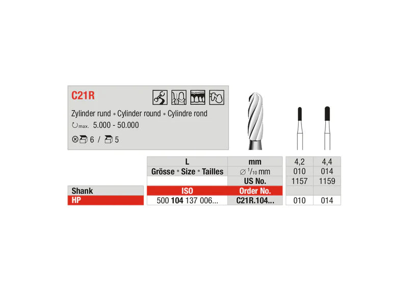 C21R - Round Diamond Bur