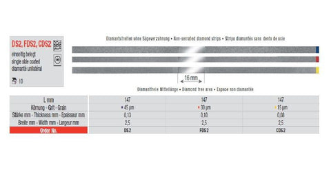 DS2, FDS2, CSD2 Single side Coated Diamond Strip