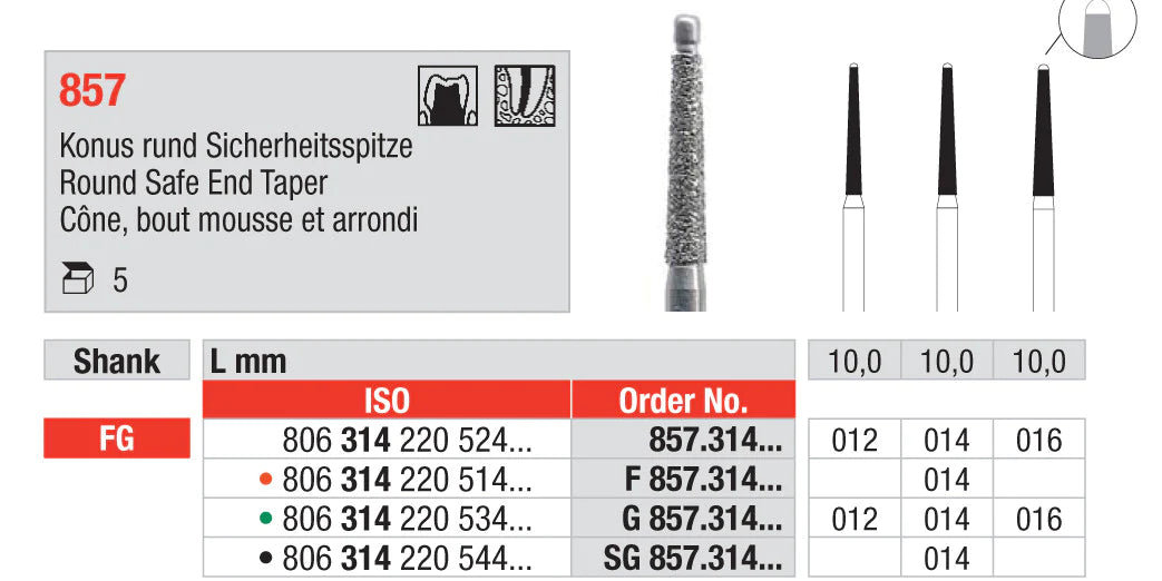 857 - Round Safe End Taper