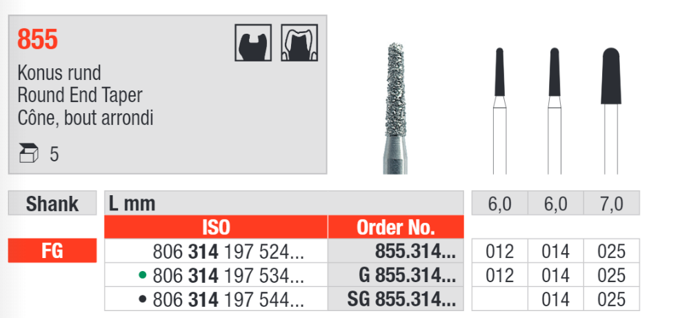 855 - Round End Taper